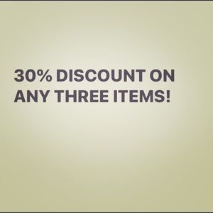 30% discount on any three items
